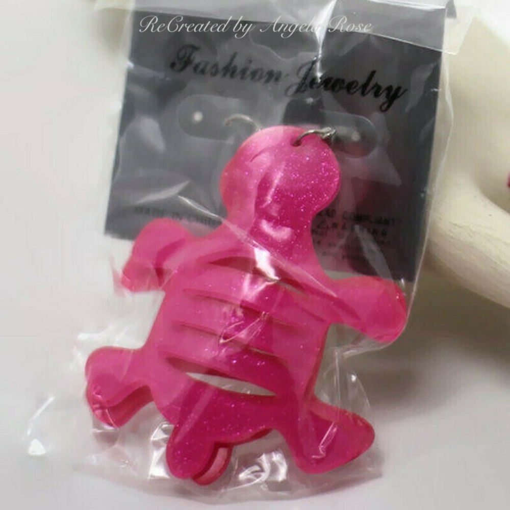 Turtle Earrings Pink